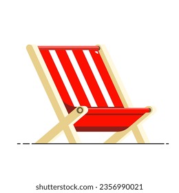 Silla de playa sobre fondo aislado, ilustración vectorial.
