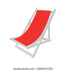 Beach chair on white background