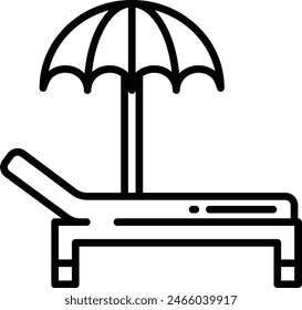 Beach Chair outline icon vector illustration