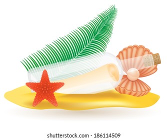 beach chair and parasol vector illustration isolated on white background