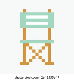 beach chair pixel art icon vector illustration.
