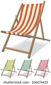 Beach Chair Set/ Illustration of a collection of beach chairs for summer vacations relaxation and holidays on the beach