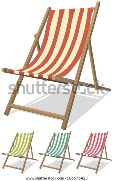 Beach Chair Set Illustration Collection Beach Stock Vector (Royalty ...