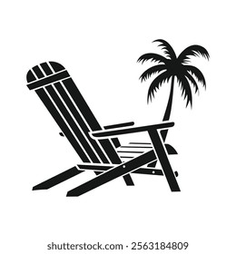 Beach Chair silhouette vector illustration