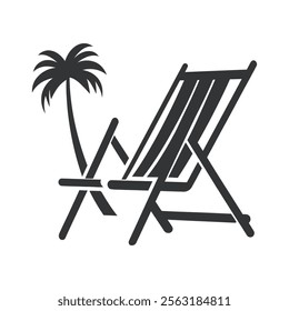 Beach Chair silhouette vector illustration