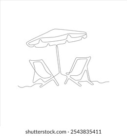 A beach chair in single line art