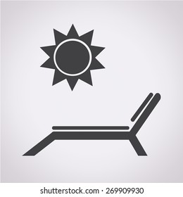 Beach chair with sun icon