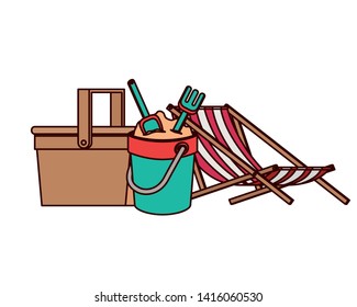 beach chair for sunbathing on white background
