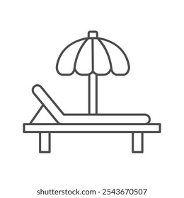 Beach Chair thinline icon , vector, pixel perfect, illustrator file