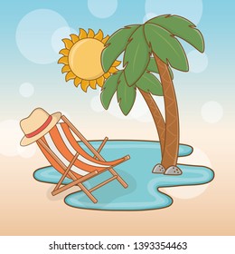 beach with chair travel vacations scene