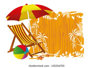 Beach chair and umbrella