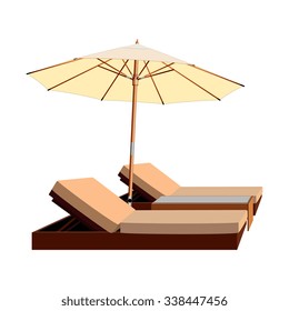 Beach chair and umbrella, beach chair, beach umbrella