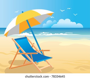 Beach Chair & Umbrella