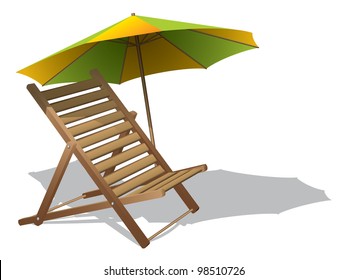 Beach chair with umbrella