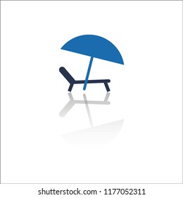 Beach chair and umbrella icon, Beach Chair Icon