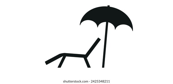  The beach chair and umbrella icon