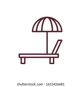 beach chair and umbrella icon vector illustration design