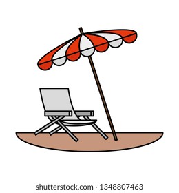 beach chair with umbrella scene