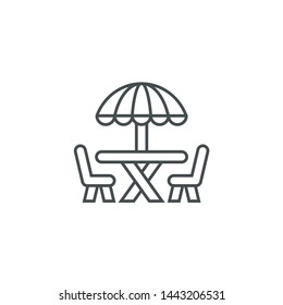 beach chair and umbrella table icon