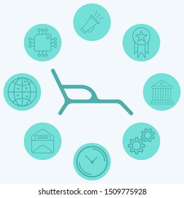 Beach chair vector icon sign symbol