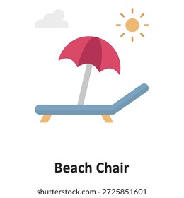 Icono del Vector de la silla de playa que puede modificar o editar fácilmente

