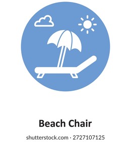 Icono del Vector de la silla de playa que puede modificar o editar fácilmente

