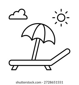Beach Chair Vector icon which can easily modify or edit

