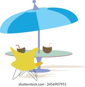 beach chair vector illustration adobe beach water chair coconut vector