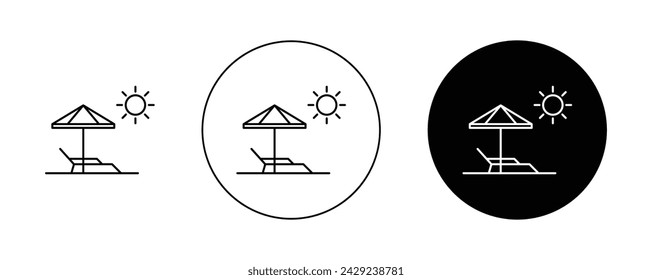 Beach Chair Vector Illustration Set. Relax Under the Sun Sign Suitable for Apps and Websites UI Design.