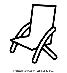 Beach Chair Vector Line Icon Design