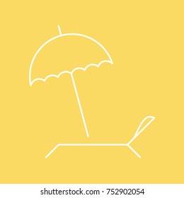 beach chair vector line icon. eps-10.