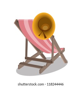 Beach chairs and hat