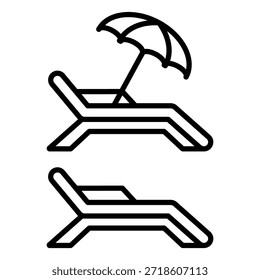 Sillas de playa icono de Vector Plantilla de diseño moderno