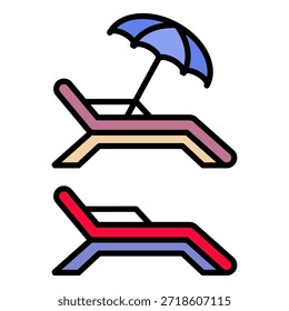 Sillas de playa icono de Vector Plantilla de diseño moderno