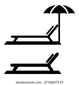 Sillas de playa icono de Vector Plantilla de diseño moderno