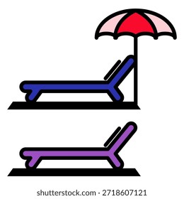 Sillas de playa icono de Vector Plantilla de diseño moderno