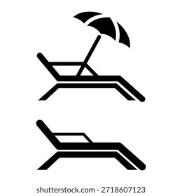 Sillas de playa icono de Vector Plantilla de diseño moderno
