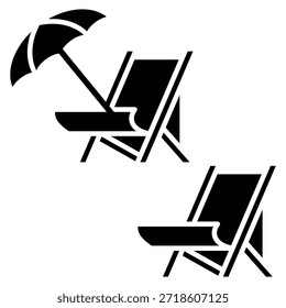 Sillas de playa icono de Vector Plantilla de diseño moderno