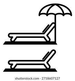 Sillas de playa icono de Vector Plantilla de diseño moderno