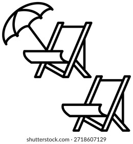 Sillas de playa icono de Vector Plantilla de diseño moderno