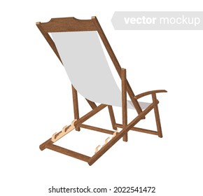 Beach Chairs Mockup Summer Vacation Concept. 3D Realistic Design. Sun Umbrella Template. Seashore Pool Hotel Rest Chair.