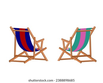 Beach chairs on a white background.