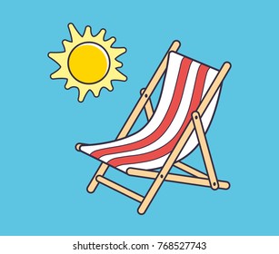 Beach chaise deck chair and sun