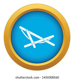 Beach chaise icon blue vector isolated on white background for any design