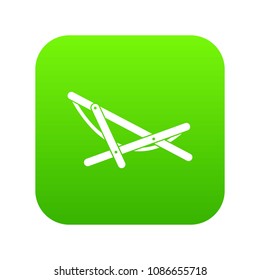 Beach chaise icon digital green for any design isolated on white vector illustration