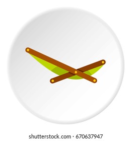 Beach chaise icon in flat circle isolated vector illustration for web