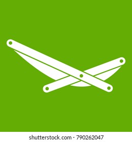 Beach chaise icon white isolated on green background. Vector illustration