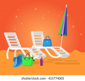 beach chaise longue, recliner in different design