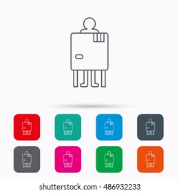 Beach changing cabin icon. Human symbol.