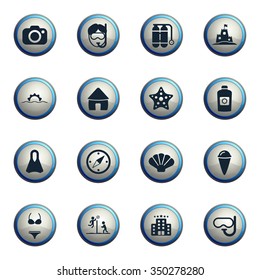 Beach chrome icons for web
